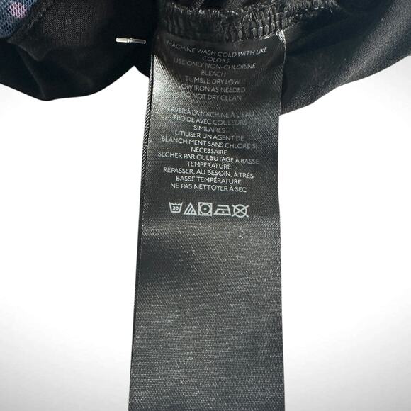 Free People XL Galaxy Square Neck Corset Crop Top Blue Purple Floral Mesh Side - Picture 8 of 10